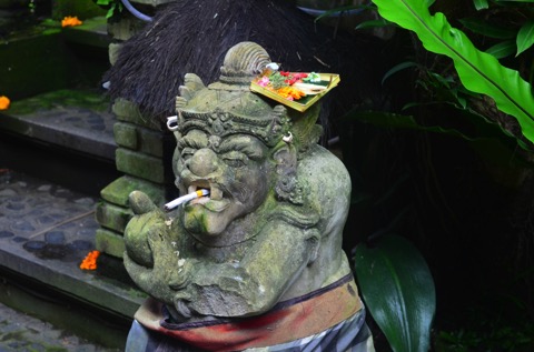 offering with cigarette