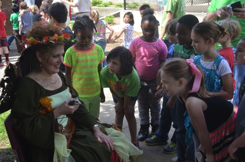 Traci with kids &#38; possum